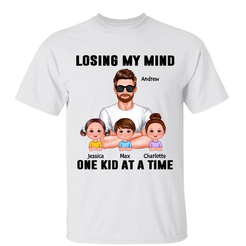 Discover Losing My Mind One Kid At A Time Doll Kids Gift For Dad Grandpa Personalized Shirt