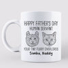 Good Morning Human Servant Cat Head Outline Personalized Mug