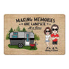 Caricature Couple Camping Gift For Him For Her Personalized Doormat