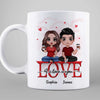 Doll Couple Sitting On Text Personalized Mug