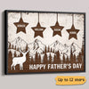 Dad Grandpa Stars Wooden Personalized Horizontal Poster