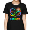 Colorful Heart Infinity Mom Grandma Doll Kid Personalized Shirt