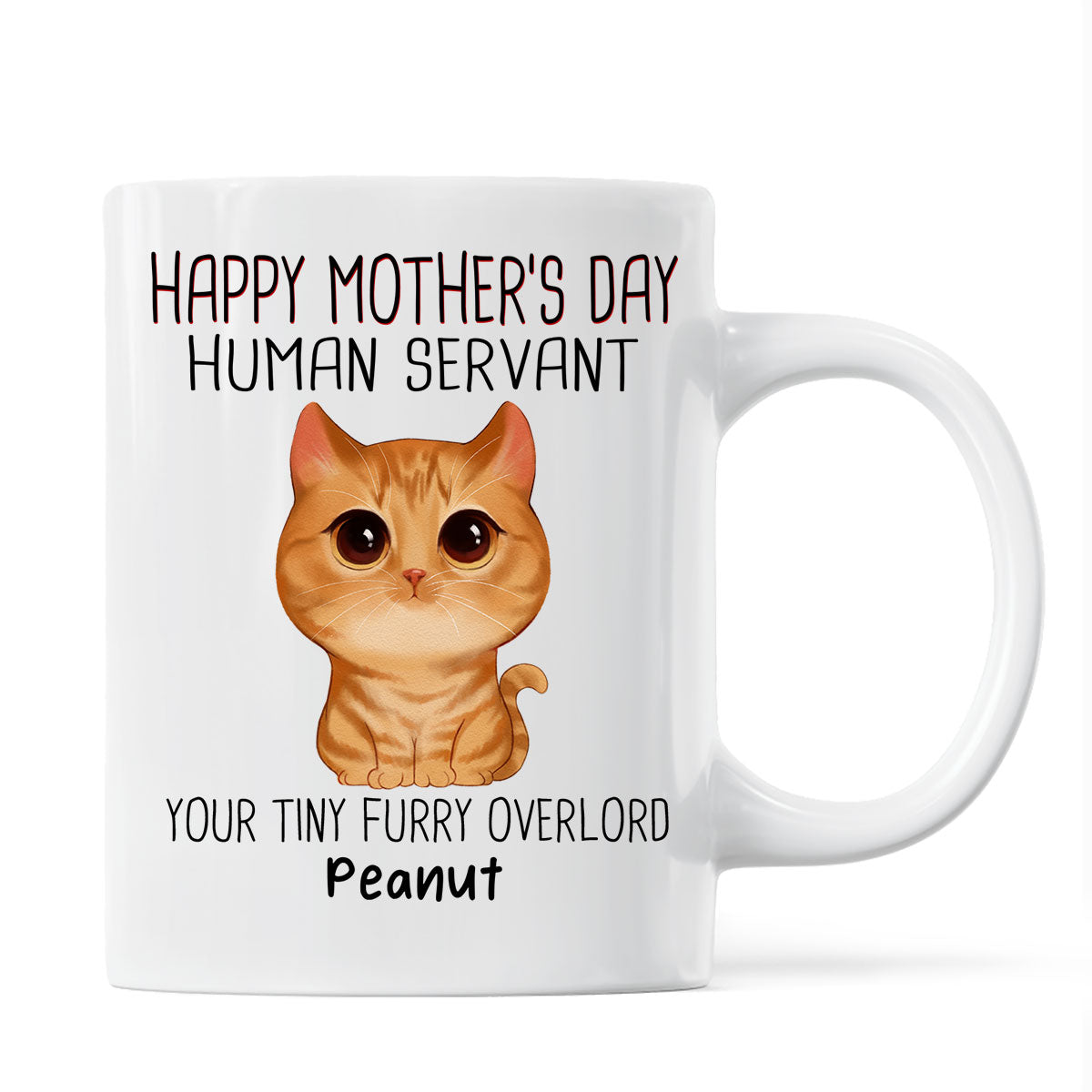 Happy Mother's Day Human Servant Personalized Mug,  Mother's Day Gift For Cats Lovers, Cat Mom