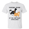 Purrsonal Servant To Tiny Overlord Cartoon Walking Cat Personalized Shirt