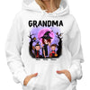 Pretty Halloween Grandma Purple Moon Tree Personalized Shirt