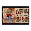 Lovely Lady Grumpy Old Man Fall Season Personalized Doormat