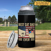 Best Cat Dad Ever Nation Flag Tumbler - 4 In 1 Can Cooler Holds All Can And Bottles - Christmas Gift For Cat Dad