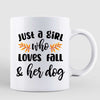 Fall Season Sitting Girl And Dogs Personalized Mug