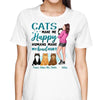 My Cats Make Me Happy Cat Mom Hugging Cats Gift Personalized Shirt