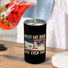 Best Cat Dad Ever Nation Flag Tumbler - 4 In 1 Can Cooler Holds All Can And Bottles - Christmas Gift For Cat Dad