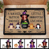 Wicked Witch And Little Monsters Fluffy Cats Live Here Personalized Doormat