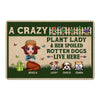 Crazy Plant Lady And Dogs Personalized Doormat