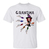 Halloween Grandma Doll Witch Broom Kid Name Personalized Shirt