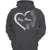 Dog Mom Heart Simple Dog Head Outline Personalized Hoodie Sweatshirt