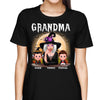 Grandma Mom Witch With GrandKids Halloween Personalized Shirt (Dark Color Shirt)