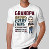 Grandpa Knows Everything Old Man Caricature Personalized Shirt