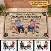 Porch Sketch Background No Place Like Grandparents House Personalized Doormat