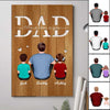 Dad We Love You Back View Gift For Daddy Family Personalized Vertical Poster