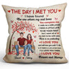 Real Couple I Met You Anniversary Gift Personalized Pillow (Insert Included)