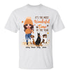 Fall Season Dog Mom Cute Sitting Dog Personalized Shirt