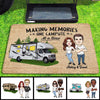 Caricature Couple Camping Gift For Him For Her Personalized Doormat