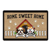 Peeking Dogs Home Sweet Home Personalized Doormat