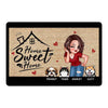 Home Sweet Home Pretty Woman & Dog Cat Personalized Doormat