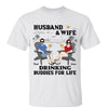 Sketch Beach Landscape Husband & Wife Drinking Buddies For Life Personalized Shirt