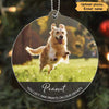 You Left Paw Prints On Our Hearts Pet Memorial Photo Personalized Acrylic Ornament