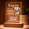 To My Wife Missing You Is My Hobby Photo Personalized LED Night Light Acrylic LED Lamp