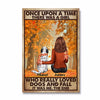 Girl Loves Dogs And Fall Personalized Vertical Poster