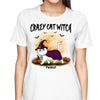 Halloween Witch Cat Mom Walking Fluffy Cats Personalized Shirt