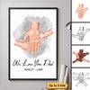 Dad And Kids Hand Arts Father‘s Day Gift Personalized Vertical Poster