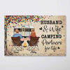 Colorful Tree Camping Couple Back View Personalized Horizontal Poster