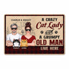 Crazy Cat Lady Grumpy Old Man Real Couple Personalized Doormat