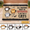 Cat Scratch All Visitors Must Be Approved By The Cats Personalized Doormat