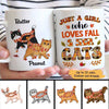 A Girl Loves Fall And Cat Bicycle Fall Season Personalized Mug