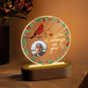 Always With You Holly Branch Cardinal Photo Personalized Circle Acrylic Plaque LED Lamp Night Light