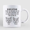 Dear Cat Dad Cat Head Outline Personalized Mug