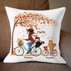 Fall Season Cat Mom Cycling Personalized Pillow (Insert Included)