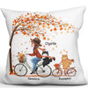 Fall Season Cat Mom Cycling Personalized Pillow (Insert Included)