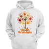 Fall Season Grandma Kid Hands On Tree Personalized Shirt