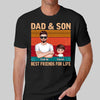 Retro Best Friends For Life Dad And Son Daughter Fist Bump Personalized Shirt