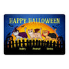 Halloween Walking Fluffy Cat On Fence Personalized Doormat