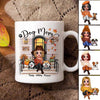 Fall Season Doll Dog Mom Front Porch Personalized Mug