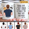 Being Cat Dad Is Only Gift You Need Man Carrying Cats On Shoulder Personalized Mug