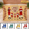 No Plate Like Home Baseball Family Personalized Doormat