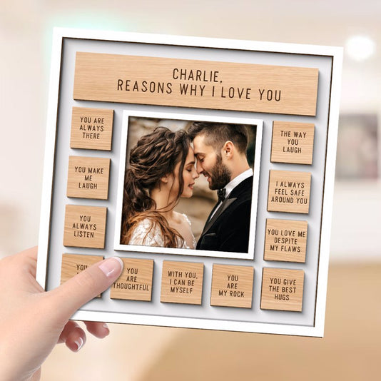 Reasons Why I Love You Valentine‘s Day Gift For Him Gift For Her Personalized 2-Layer Wooden Plaque