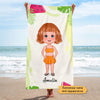 Summer Doll Kid Personalized Beach Towel