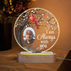Cardinal Always With You Blossom Tree Family Memorial Photo Personalized Circle Acrylic Plaque LED Lamp Night Light
